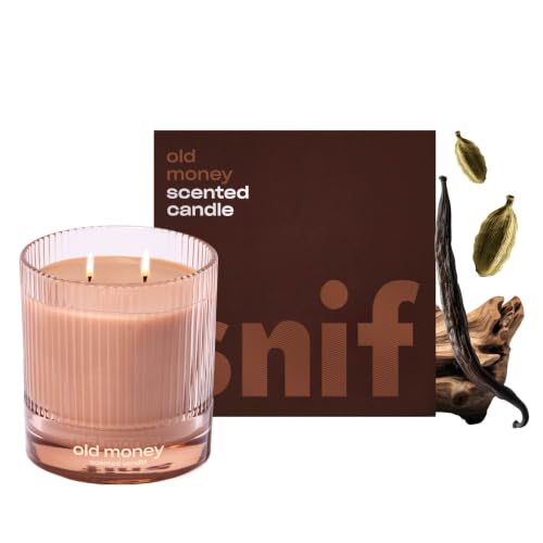 Snif Old Money Luxury Scented Candle, Soy Wax, Non-Toxic, 8.5oz | Warm and Calming | 50+ Hours | 100% Cotton Fiber Wicks | Vegan
