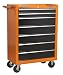 Produktbild DJM Direct AP22507BB-O Werkzeugschrank mit 7 Schubladen, Orange/Schwarz, 7D Rollcab