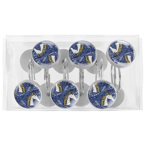 Crochets de rideau de douche licorne violette anti-rouille pour remplacer les anneaux plastique - 6