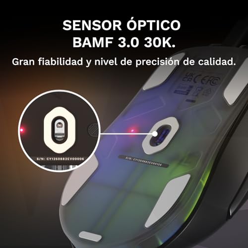 Ratón gaming con cable ultraligero GLORIOUS Model D3 negro de 30K DPI y alta aceleración 3