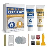 Professional Bath Repair Kit White for Porcelain Acrylic Enamel, Complete Shower Tray Repair Kits for Chips Cracks & Holes, Waterproof Tile Repair Kit with Strong Adhesion