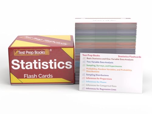 Statistics Study Cards: Statistics Prep for College and Adults [Full Color Cards]