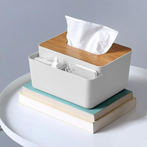 Image of Tissue Storage Box, White | Home Decor, Living Room, Paper Towel Case Cover, Office