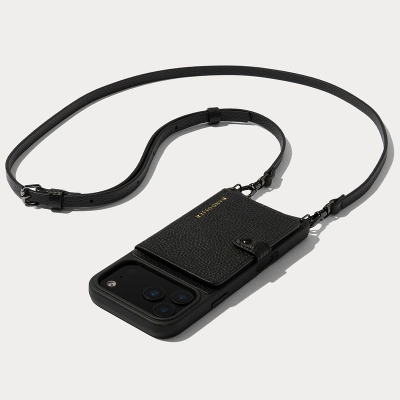 BANDOLIER iPhone17ProMax ケース＆ストラップ 黒 Amazon.com: Bandolier Mila Crossbody Wallet Phone Case [MagSafe