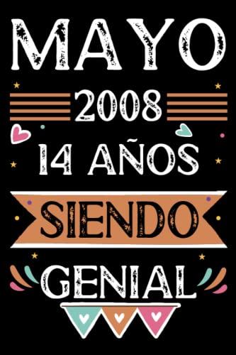 CUADERNO, Mayo 2008, 14 Años Siendo Genial: 14 años. Libro de visitas, cuaderno, 110 páginas de felicitaciones, idea de regalo, regalo Para la esposa, novia, mujer, La madre