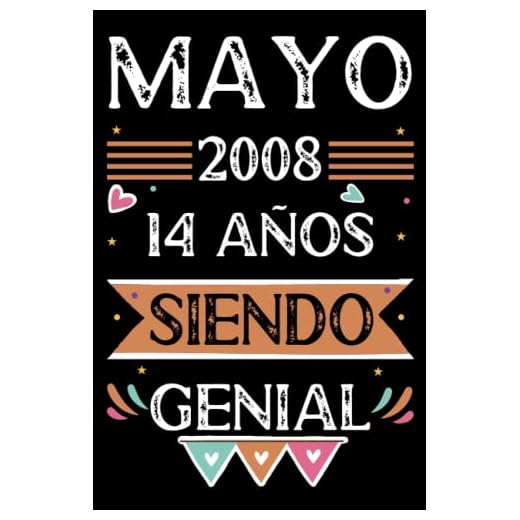 CUADERNO, Mayo 2008, 14 Años Siendo Genial: 14 años. Libro de visitas, cuaderno, 110 páginas de felicitaciones, idea de regalo, regalo Para la esposa, novia, mujer, La madre