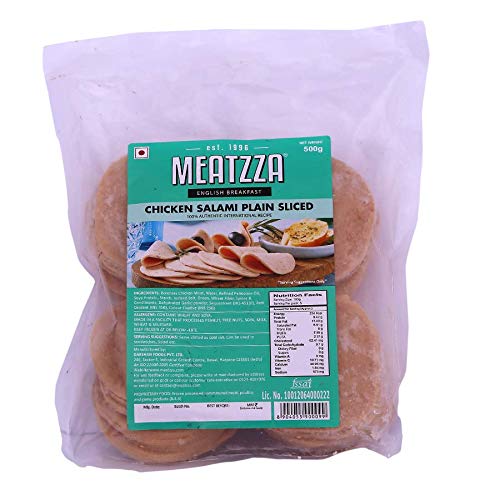 Meatzza Chicken Salami Plain Sliced, 500 g Amazon.in Grocery