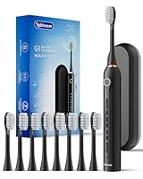 Tgbhcom Black Electric Toothbrushes, with 8 Brush Heads, 1 Travel Toothbrush Case, for Adults and Kid Electric Toothbrush, Long 180-Day Battery Life, 6 Modes, IPX7 Waterproof, Smart 2-Minute Timer.