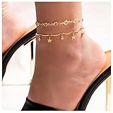 La tobillera de cadena de estrellas en capas puede ser utilizada como un regalo encantador. Accesorios de moda collar no son sólo hermosos accesorios de baile, pero también exquisitos regalos de cumpleaños, y los regalos del Día de la Madre para los amigos o familiares.