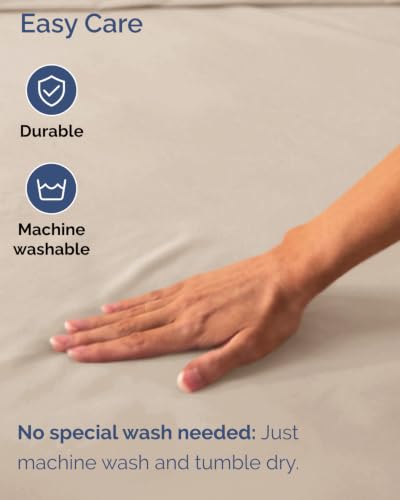 Image of Extra Deep Flex Top Split Head King Fitted Sheet - Hotel Luxury Single Fitted Sheet Only - Easily Fits 18 inch to 24 inch Mattress - Ultra Soft, Wrinkle Free w /Extra Deep Pockets - Wheat