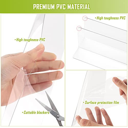 WXJ13 7 Pack 15.75\" L x 2.4\" H Under Sofa Blocker Clear,Acrylic Couch Blocker,Toy Blocker for Under Couch with 30 Double Sided Adhesive Spots,Prevent Pets or Things from Getting Under The Furniture