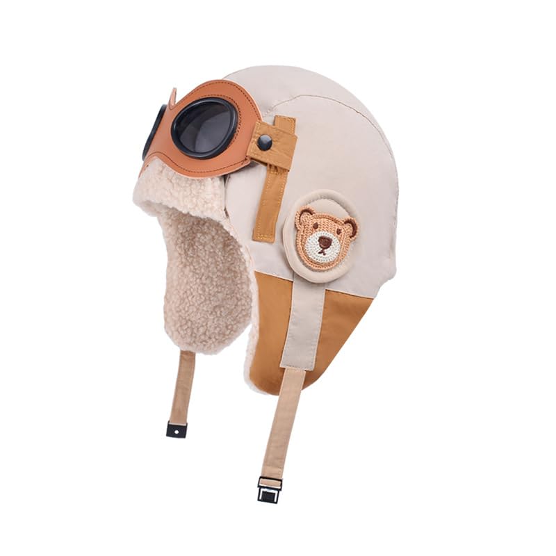 Bonnet d'aviateur enfant avec lunettes un cadeau de Noël original pour le ski et la luge
