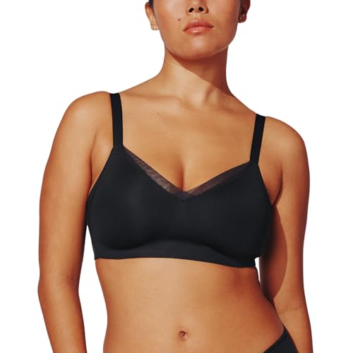 ThirdLove 24/7 Classic Wireless Crossover Minimizer Bra, Full Coverage, No Underwire, Adjustable Straps, Everyday Bras for Women Black - 34D