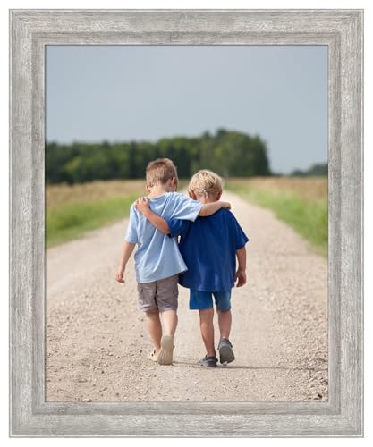 Amanti Art Picture Frame 16x20 Photo Frame, Angled Silver Wood Framing for your Wedding Photos, Family Pictures, Diploma, Certificate, Kids Art Gift for Mom or Poster Wall Decor