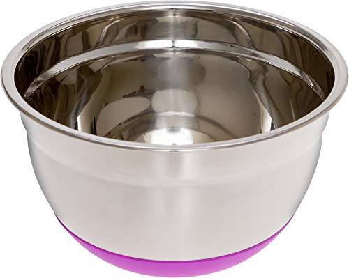 Lake Industries Stainless Steel Mixing Bowls (5 Piece Set) - Colorful Non-Slip Base - Easy to Clean, Premium Nesting Bowls (1.5 2.0 2.5 3.5 & 7.0 QT)