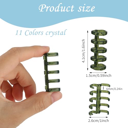 Andibro 24 Pcs 5 Ring Plastic Loose Leaf Binder Rings, Multi-Color Binding Spines Snap Split Binding Combs for Notebook Diary Scrapbook Photo Album