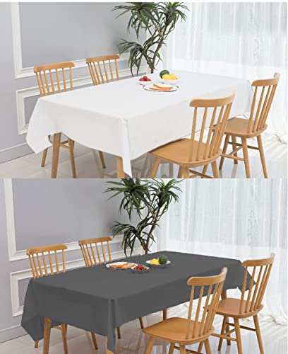 ZeriTlolen Lot de 6 nappes jetables rectangulaires en plastique noir pour fête intérieure ou extérieure, mariage, anniversaire, pique-nique 137 x 274 cm – vue 4