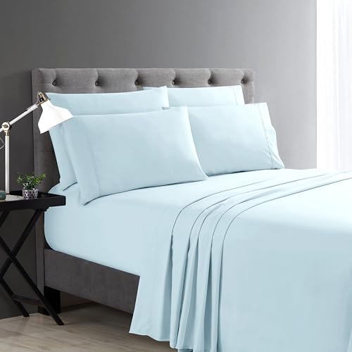 Home Collection Micro Caress Luxurious Sheet Set, 90 GSM 4 -Piece Full Size with 2 Additional Pillowcase, Aqua Color