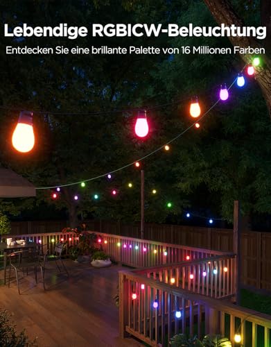Govee Lichterkette Außen 30M, RGBICW 65lm pro LED, App&WiFi Steuerung,IP66 – Ansicht 2