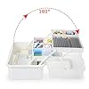 BTSKY 3-Layer Plastic Dividing Storage Box Craft Organizer with Adjustable Spacers Portable Handled Art Supply Organizer Multipurpose Home Utility Box for Medicine Box Sewing Box (Beige White) #1