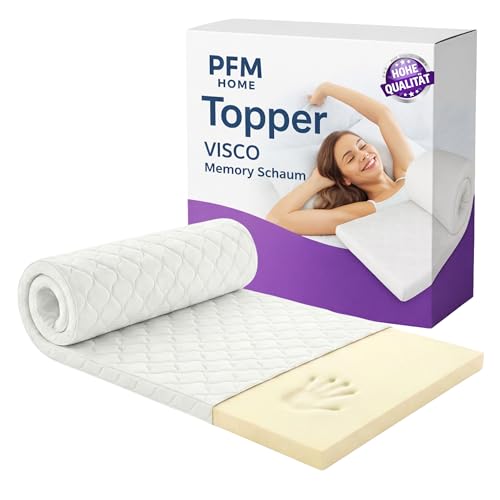 PFM HOME - Sobrecolchón viscoelástico 120x190 - Topper con efecto de espuma viscoelástica - Cubrecolchón VISCO para cama y somier - Altura de 5 cm