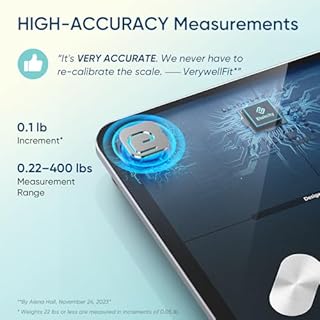 Etekcity Smart Scale for Body Weight, FSA&HSA Eligible, Bathroom Digital Weighing Scale with BMI, Body Fat, Muscle Mass, Accurate Bluetooth Home User Health Equipment Sync Apps, LED, Tempered glass