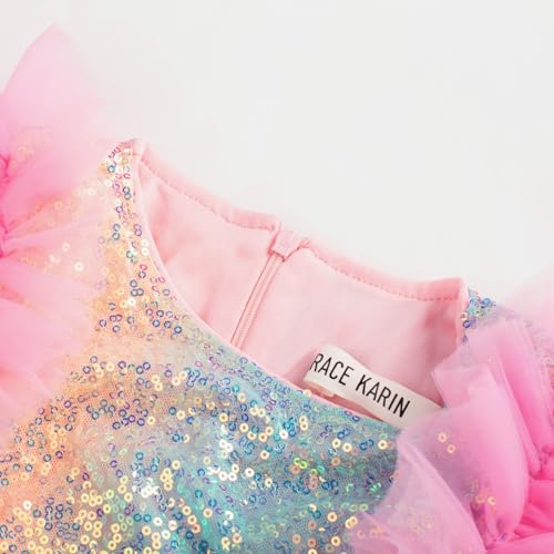 Image of GRACE KARIN Girls Dresses Sequin Party Formal Pageant Dress Tween Girl Birthday Tulle Prom Princess Maxi Dress Size 5-14