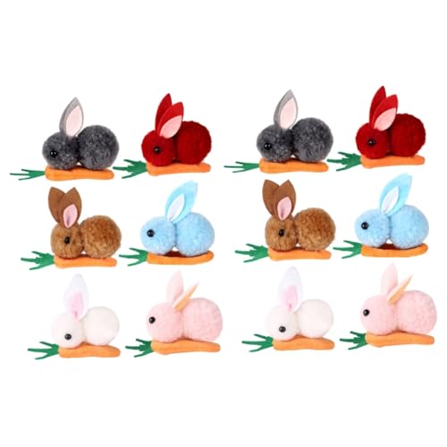 Accessoire de fête de Pâques : 12 pinces à cheveux lapin et carotte