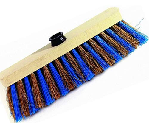 Biesse - Cabezal de Escoba de Cebra, 29 cm, Exterior de Fibra de Coco, para jardín