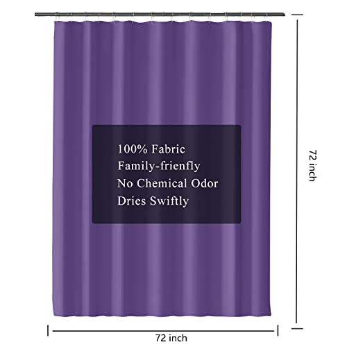 Llscl Purple Fabric Shower Curtain Liner With Bottom Counterweight, Waterproof Hotel Quality, 72 X 72 Machine Washable #TOP2