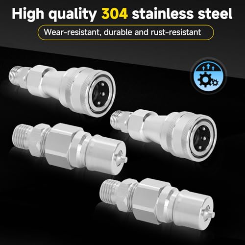 Image of 2Pcs M14 M16 Hydraulic Quick Connect for Agt Mini Excavators, Metric Hydraulic Fittings, M14 Female to M16 Male, M14 to M16 Hydraulic Adapter with 4 Metric Fittings 4 Female Fittings