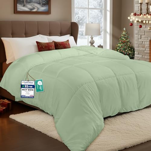 Utopia Bedding Edredón, Primavera/Verano Relleno Nórdico Cama 150/160, Edredon 200 gr/m² en 100% Microfibra (Verde Salvia, Cama 80-135 x 200 cm)