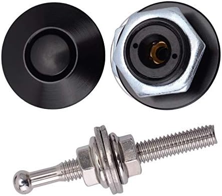 ANJOSHI Pack of 2 Quick Release Latch Lock Clip Push Button Bonnet Kit 1.25in/32mm Diameter Universal Aluminum Alloy Quick Latch Lock for Auto Car Bumper License Plate Hood or Various DIY(2Pack)