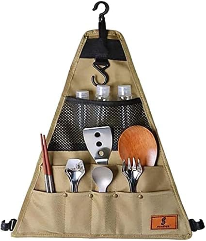 Amazon Co Jp クッキングツール カトラリー収納袋 吊り下げツールロールポーチ 保管バッグ キャンプ 調味料入れ 食器収納バッグ アウトドア キャンプ 調理器具 折りたたみ キッチンツールボックス巧みなファッション スポーツ アウトドア