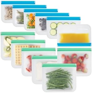 MHSEcoFriendly 12er Set Wiederverwendbare Gefrierbeutel