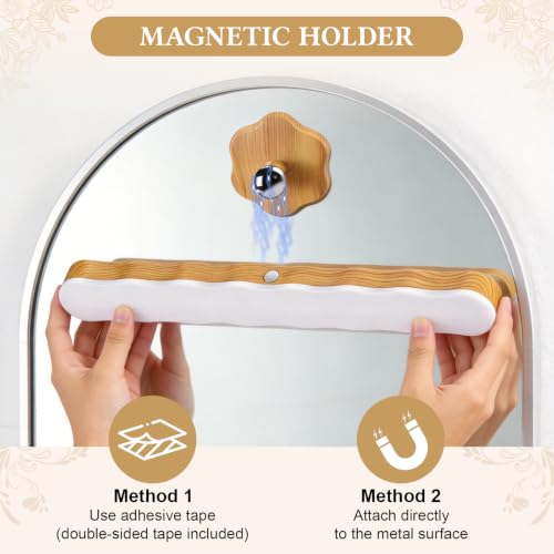 Luz tocador LED recargable con ángulo ajustable y tacto madera 6
