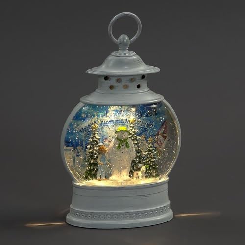 Image of YöL 28cm Snowman Snowdog Billy Water Lantern Christmas Glitter Globe Battery Operated Festive Light Up Decoration