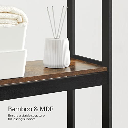 Songmics Over The Toilet Storage, 3-Tier Bathroom Organizer Over Toilet With Adjustable Shelves, Multifunctional Bathroom Shelf, Rustic Brown And Black Ubts012B01 #TOP7