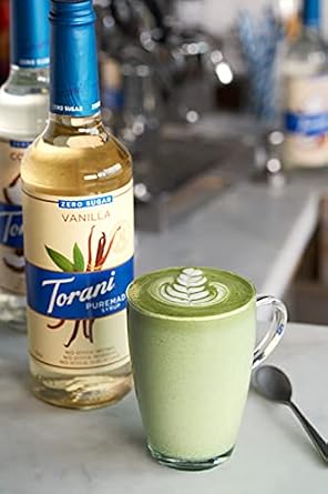 Torani Puremade Syrup, Zero Sugar Vanilla Flavor, Glass Bottle, Natural Flavors, 25.4 Fl. Oz, 750 ml