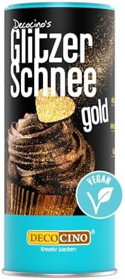 DECOCINO Glitzerschnee gold zum Verzieren