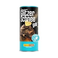 DECOCINO Glitzerschnee gold - essbarer glitzer Schnee, funkelndes Highlight, gold, Ideal für Kuche, Torten, Cupcakes, Muffins, Waffeln, Dessert, backfest