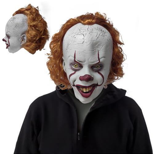 JIMACRO Mascara Payaso Halloween, Mascara Payaso Terror Mascaras de Terror de Latex para Fiesta de Disfraces de Carnaval Halloween