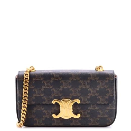 Celine, Pre-Loved Triomphe Chain Shoulder Bag Small, Brown