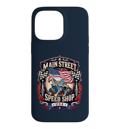 Main Street Speed Shop USA �z�b�g���b�h �h���b�O�X�^�[ �J�[�f�U�C�� �X�}�z�P�[�X iPhone 14 Pro Max �p