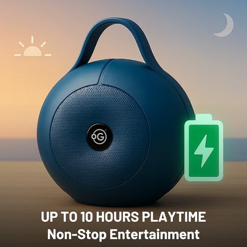 Image of OOGE Vibebox 6000 Bluetooth Speaker, 12W Portable Wireless Speaker with RGB Lights, 10H Playtime, Hi-Fi Sound, Type-C Charging, FM Radio, Pendrive & TF Card Support, Bluetooth 5.3 (Blue)