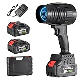 NovorikX 20V Cordless Mini Turbo Leaf Blower, 30000RPM Handheld Snow Blower with 2 X 3.0Ah Batteries & Charger, Ultra-Light, 55m/s for Car/Lawn/Garage Cleaning and Snow Removal