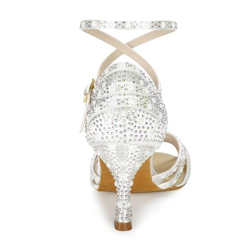 Image of Latinsoul Y205-36 Women's Crystal Rhinestone Latin Dance High Heel Shoes - Stylish Adjustable Strap Design Comfortable Dance Shoes