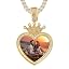 0944 Gold crown heart pendant with tennis chain]
