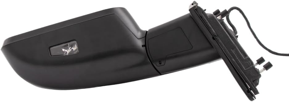 Door Mirror Fit For Dodge Ram 1500 2019-2025 Assembly with Painted Black Back Cover Power Heated Manual Folding with Turn Signal Light Puddle Light Blind Spot Glass Temp Sensor 11P LH (W/O Camera)