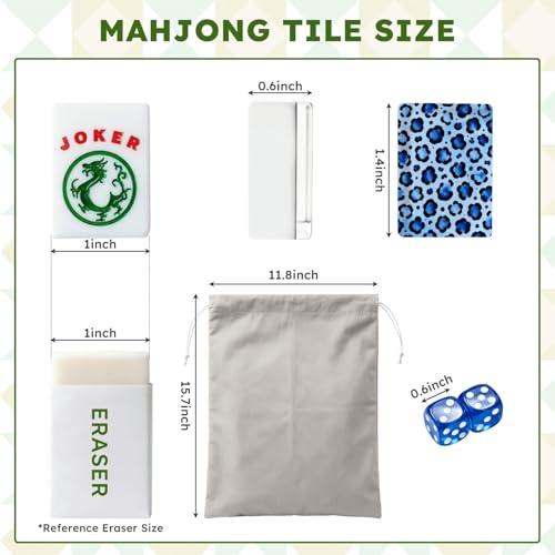 Set de Fichas American Mahjong Estampado Leopardo Azul miniatura 2